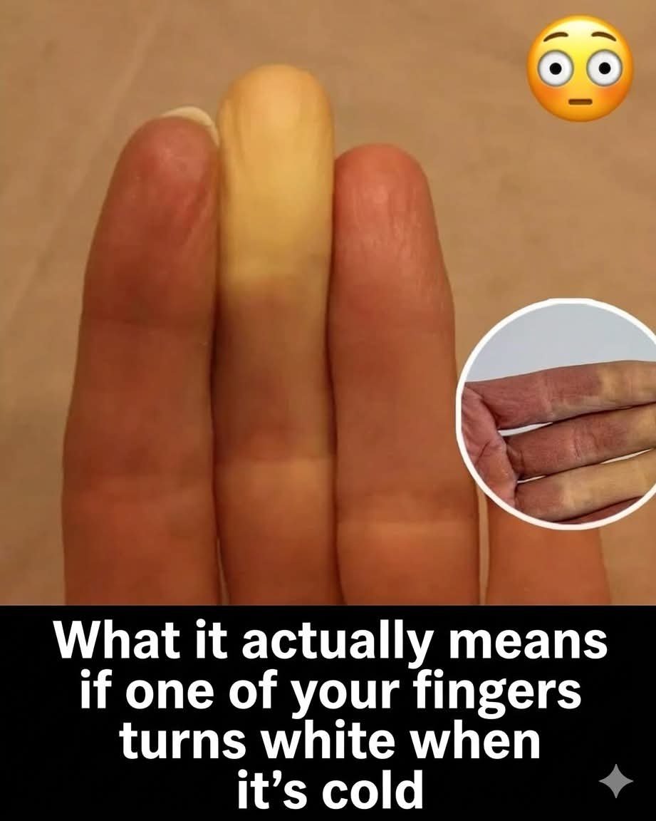What is actually means if one of your fingers turn white when it’s cold.
