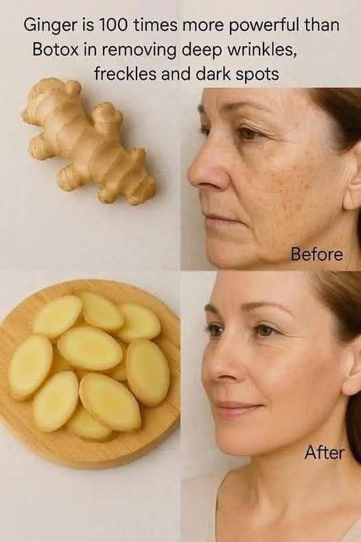 Ginger is 100 times more powerful than Botox in removing deep wrinkles, freckles and dark spots.